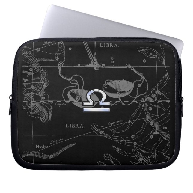 Capa Para Notebook Símbolo Silver Chrome Libra Zodiac em Hevelius (Frente)