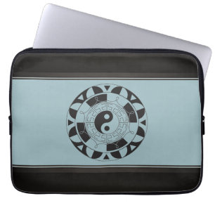 Capa Para Notebook Símbolo Yin Yang no Azul