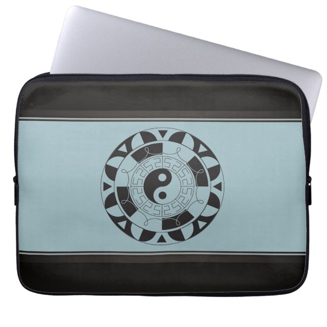 Capa Para Notebook Símbolo Yin Yang no Azul (Frente)