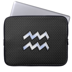 Capa Para Notebook Símbolo Zodiac Moderno Silver Aquarius em Cobra