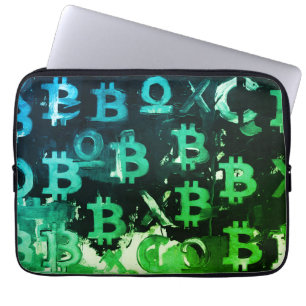 Capa Para Notebook Símbolos de Bitcoin (Estilo: Lucro Verde - 15)