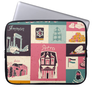 Capa Para Notebook Símbolos Ilustrados Retro-Cultura Da Jordânia