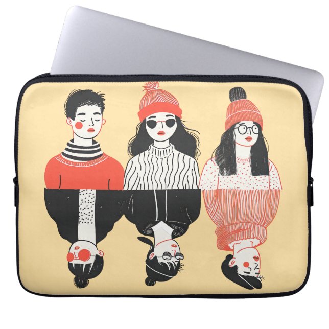 Capa Para Notebook Simples desenho moderno de pessoas legal (Frente)