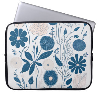 Capa Para Notebook Simples e elegante Aquarela Flores azuis Trabalho