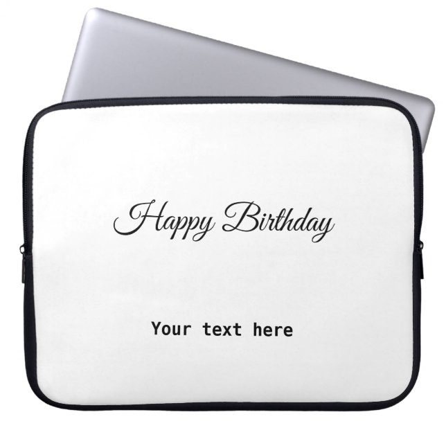 Capa Para Notebook simples e elegante feliz aniversário personalizado (Frente)