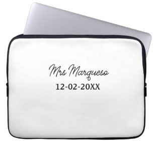 Capa Para Notebook simples monograma minimalista sra Sr nome data ano