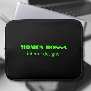 Capa Para Notebook Simples profissional Neon Verde Negra