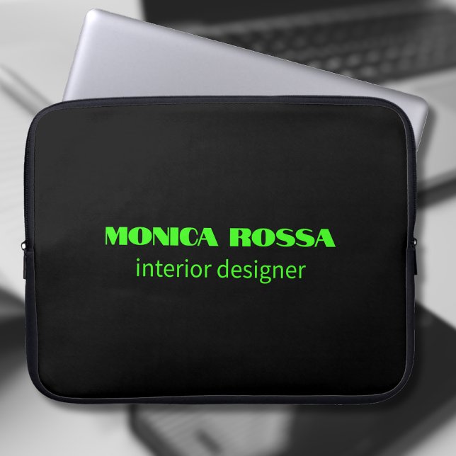 Capa Para Notebook Simples profissional Neon Verde Negra (Criador carregado)