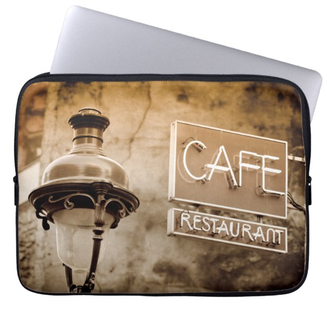 Capa Para Notebook Sinal de café em sepia, Paris, França (Frente)