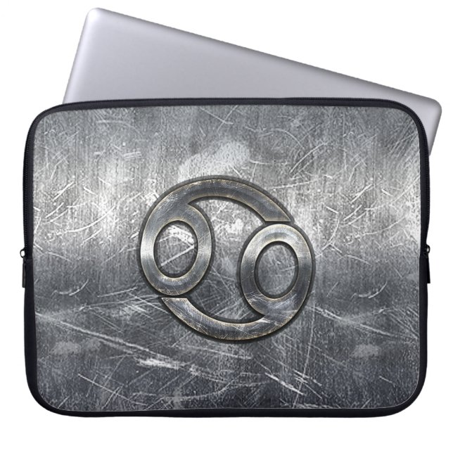 Capa Para Notebook Sinal de Cancer moderno no estilo Silver Metal (Frente)