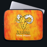 Capa Para Notebook Sinal de fogo do carneiro vermelho laranja<br><div class="desc">Aries "The Ram",  caso de astrologia grega com símbolo Arien,  o carneiro e o fogo da chama laranja. Lê A Ram. Um presente perfeito para Ariens (nascer 20 de março - 19 de abril). Está quente para fumar. Desenhada e projetada exclusivamente por Sarah Trett.</div>