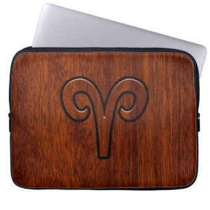 Capa Para Notebook Sinal do Aries no mogno como a decoração do