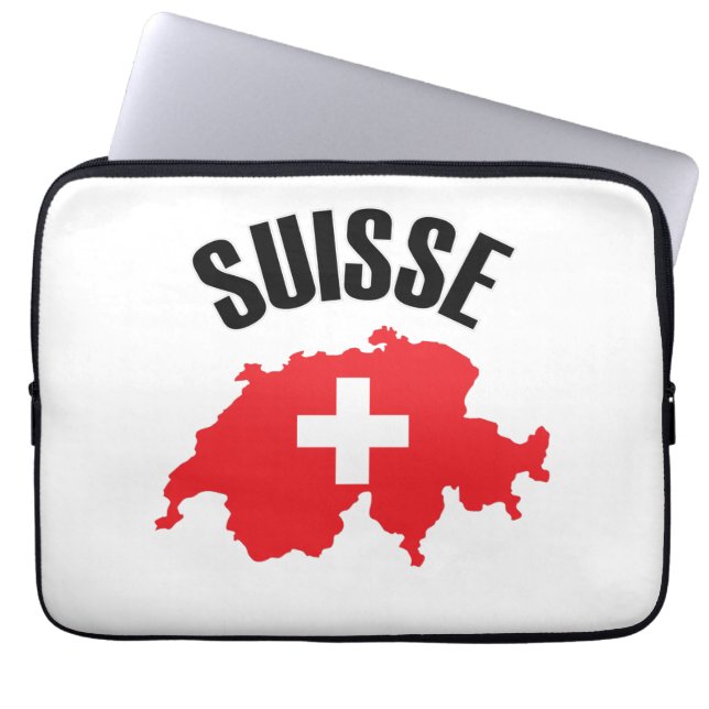 Capa Para Notebook Sinalizador de Mapa de Suiça do Suisse (Frente)