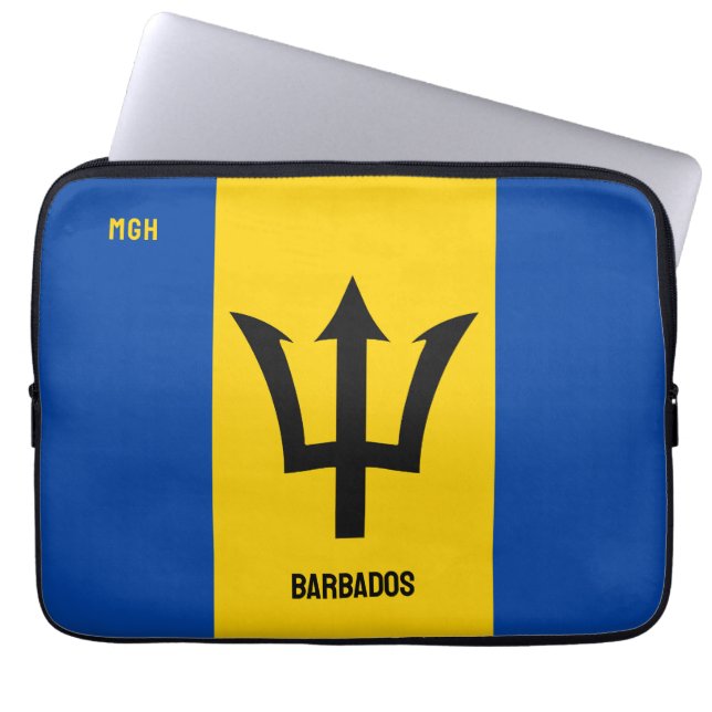 Capa Para Notebook Sinalizador Monograma Personalizado de Barbados (Frente)