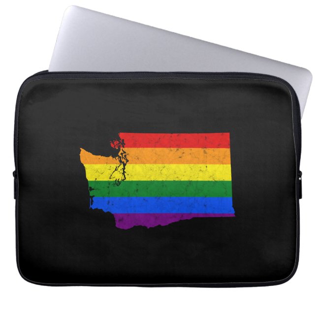 Capa Para Notebook Sinalizador Rainbow Lgbt do Estado de Washington (Frente)