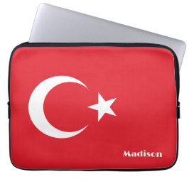 Capa Para Notebook Sinalizador Turquia de Nome Personalizado