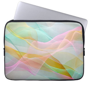 Capa Para Notebook Sinfonia Pastel de Fitas Flutuantes e Transparente