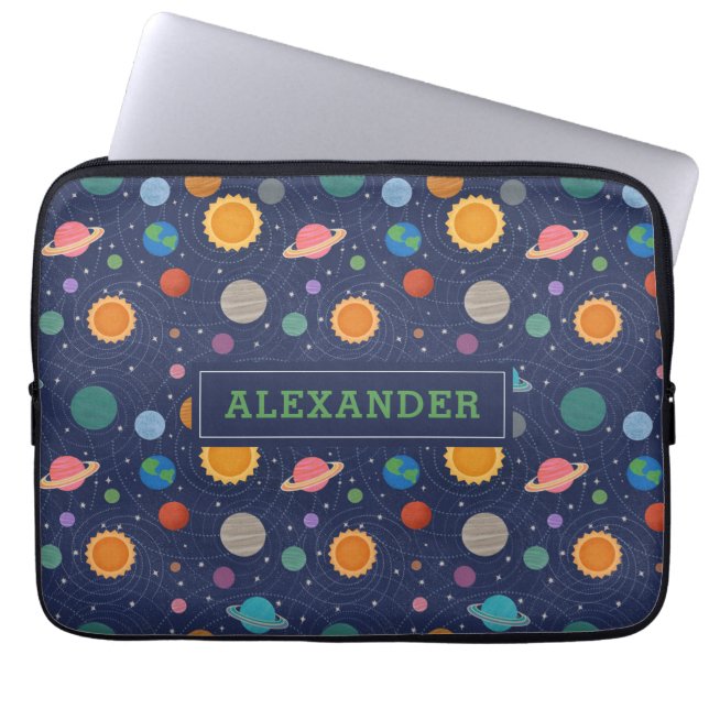 Capa Para Notebook Sistema Solar com Sol e Planetas Personalizados (Frente)