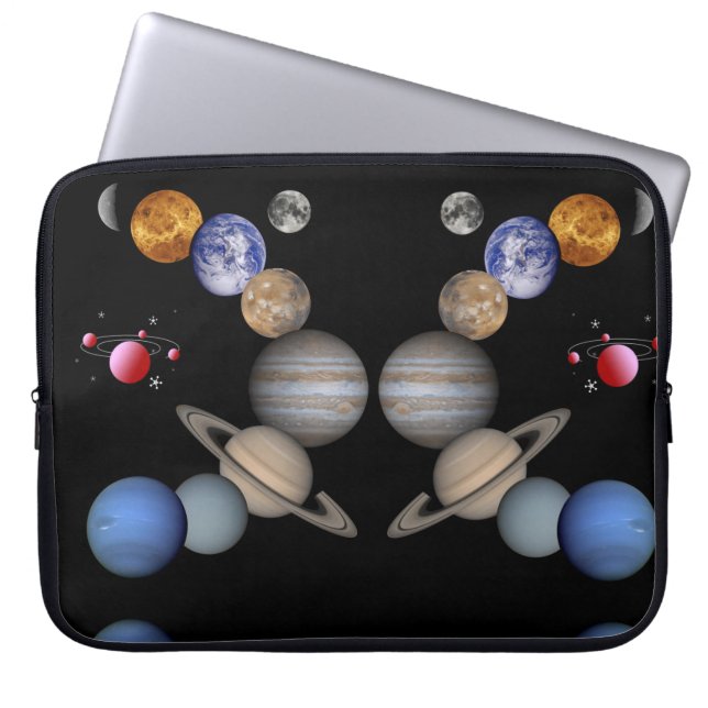 Capa Para Notebook Sistema Solar do Espaço de bolsa de laptop (Frente)