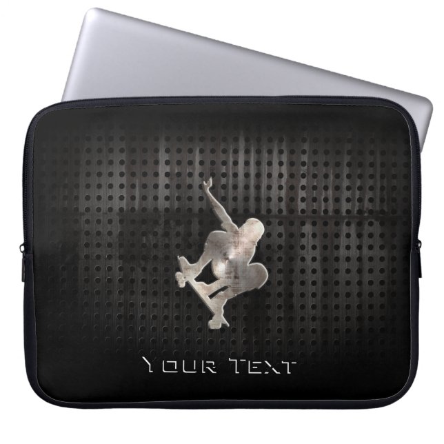 Capa Para Notebook Skateboarding; Preto legal (Frente)