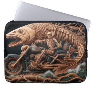 Capa Para Notebook skeleton cavalgou sua bicicleta de helicóptero par