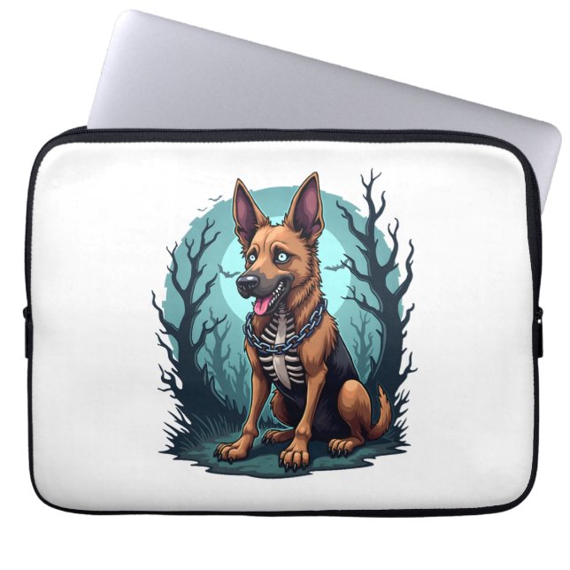 Capa Para Notebook Skeleton Shepherd Dog (Frente)