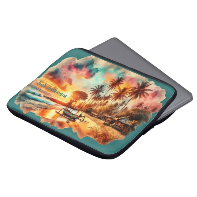 Capa Para Notebook Sketch Bali Indonésia Tropical | (Frente Topo)
