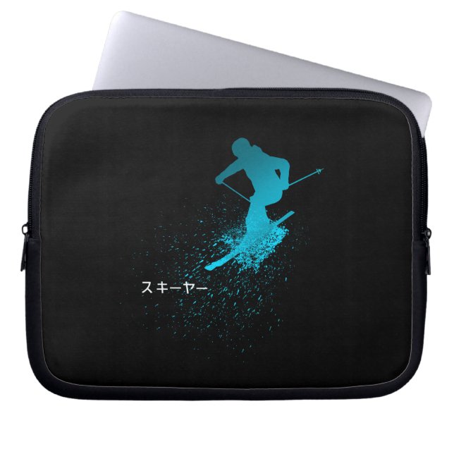 Capa Para Notebook Skier, Ski, Japonês (Frente)