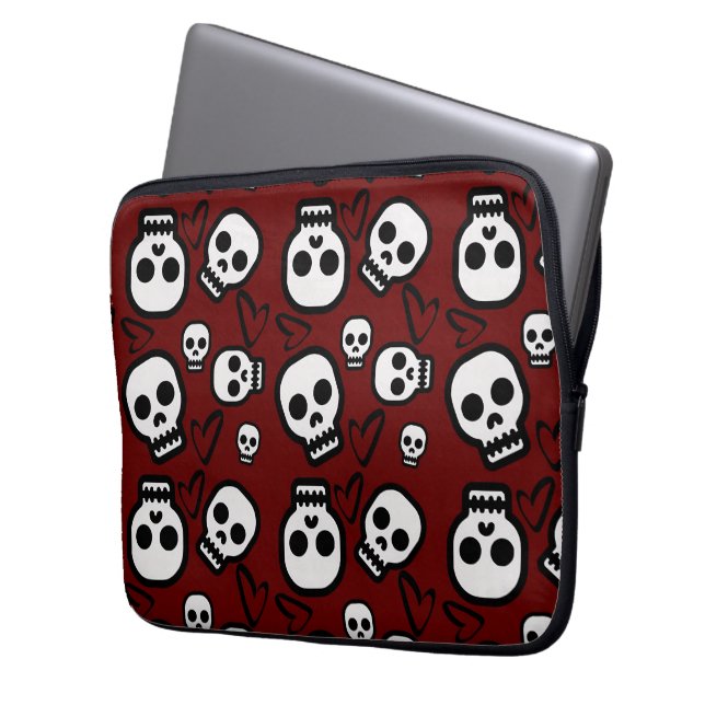 Capa Para Notebook Skulls and Hearts Laptop carrier  (Frente Esquerda)