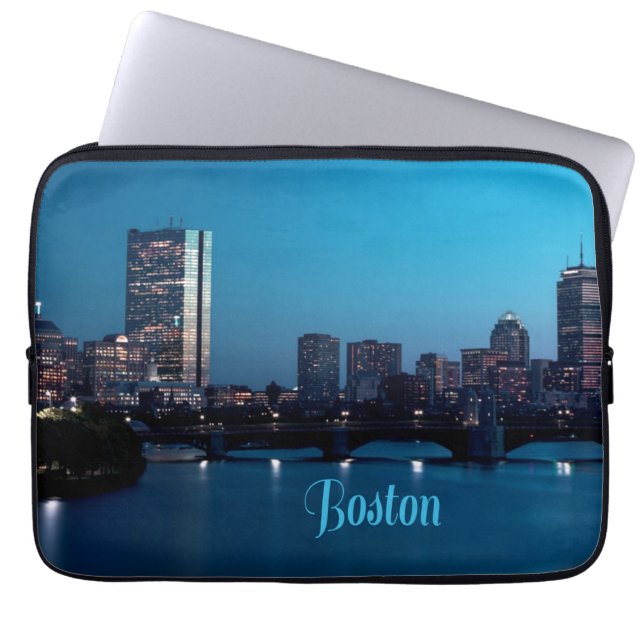 Capa Para Notebook Skyline Cidade de Boston Massachusetts (Frente)