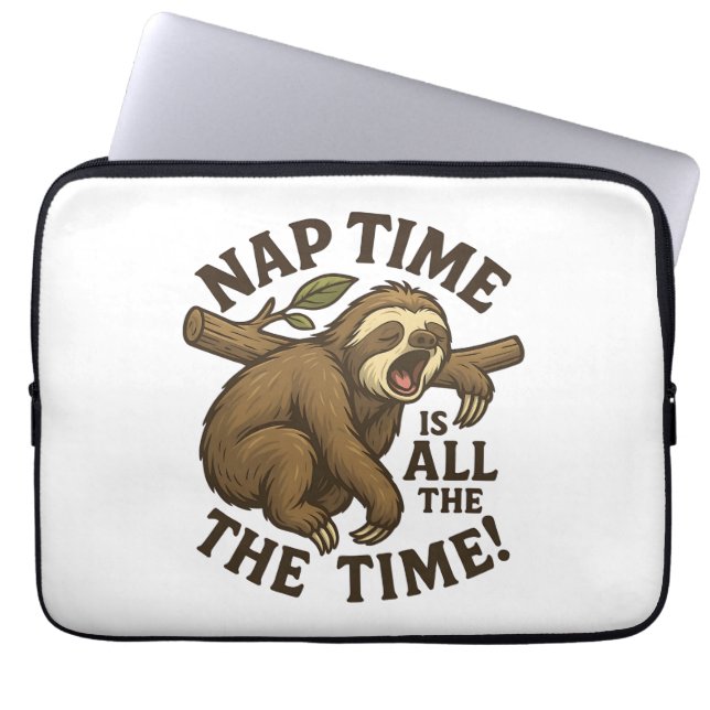 Capa Para Notebook Sleepy Sloth Engraçado (Frente)