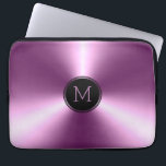 Capa Para Notebook Slick Shiny Metálico Puro Roxo Stainless Aço<br><div class="desc">O elegante e moderno brilho aço inoxidável roxo metálico brilhante parece com monograma personalizável.</div>