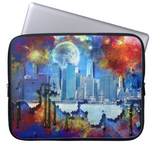 Capa Para Notebook SlipperyJoe NYC grafite lua cercada por redemoinho