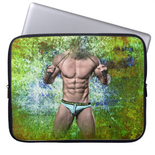 Capa Para Notebook SlipperyJoe's homem adulto altamente musculoso sem