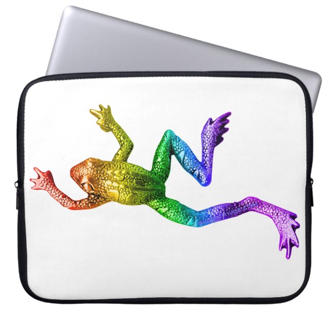 Capa Para Notebook SlipperyJoe's Pride Frog animal rastejando arco-ír (Frente)