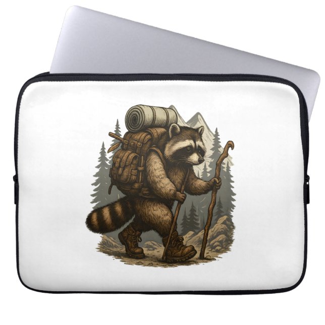 Capa Para Notebook Sloth Camping Hiking (Frente)