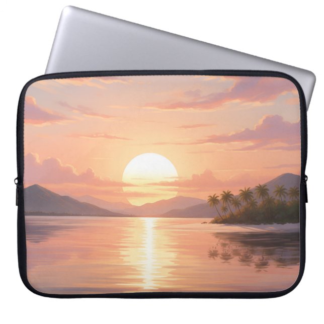 Capa Para Notebook Smartphone case with sunset illustration (Frente)