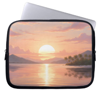 Capa Para Notebook Smartphone case with sunset illustration