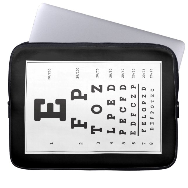 Capa Para Notebook Snellen Chart Eye Chart Lap Top Electronics Bag (Frente)