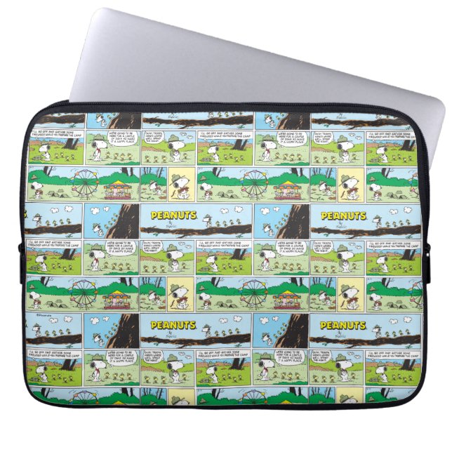 Capa Para Notebook Snoopy e Amigos | Ir acampar (Frente)