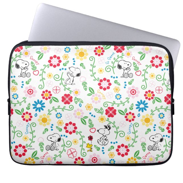 Capa Para Notebook Snoopy So Sweet Flower Pattern (Frente)