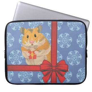 Capa Para Notebook Snowflakes Hamster de Natal