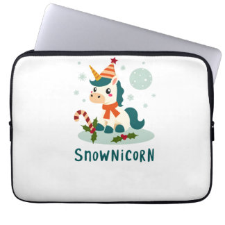 Capa Para Notebook Snownicorn Unicórnio Bonito Homem de Neve Natal Me
