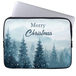 Capa Para Notebook Snowy Christmas Trees 