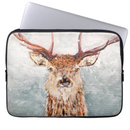 Capa Para Notebook Snowy Stag Painting By MirandaPA - Bolsa de laptop