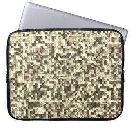 Capa Para Notebook Sobreposição de pequenos quadrados, tons em castan