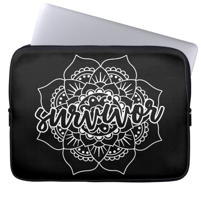 Capa Para Notebook Sobrevivente de câncer Mandala em branco (Frente)