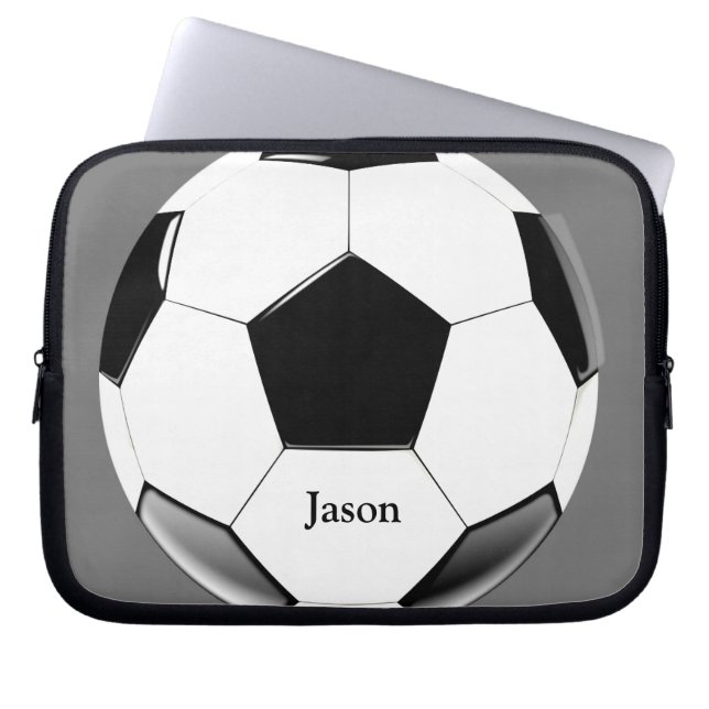 Capa Para Notebook Soccer Ball com Laptop de nome Bag Eletrônicos (Frente)