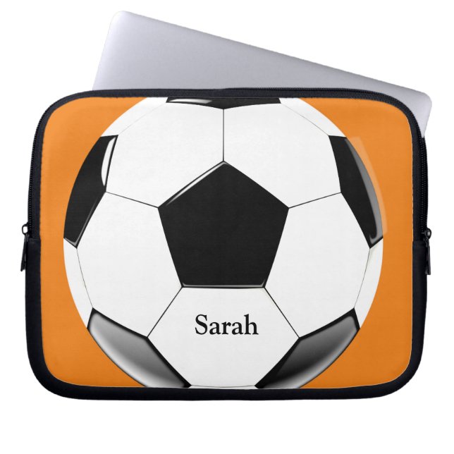 Capa Para Notebook Soccer Ball with Name Laptop Electronics Bag (Frente)