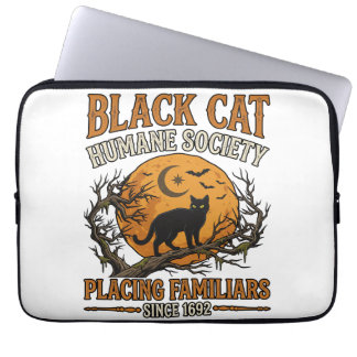Capa Para Notebook Sociedade Humana Black Cat Halloween Lua Cheia Mor